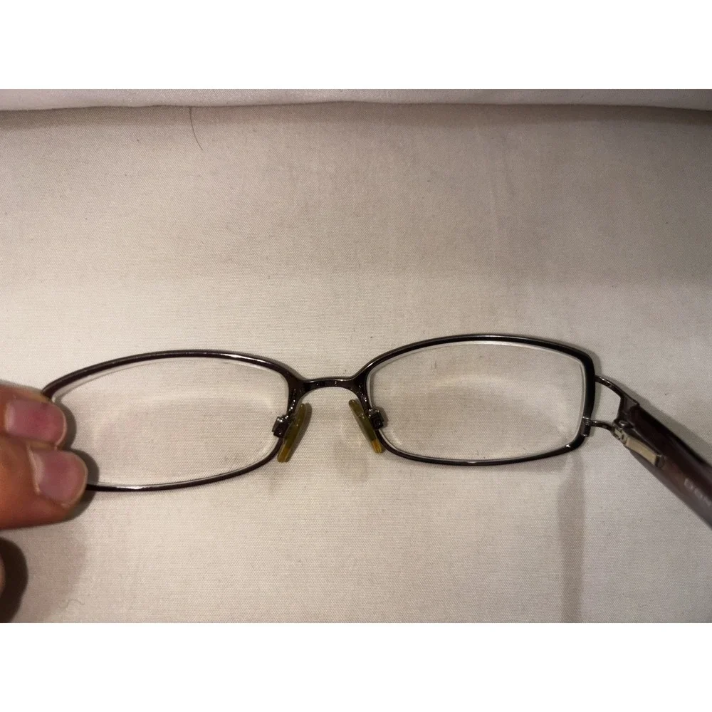 Donna Karen Silver Metal Rectangular Glasses Italy DK 3529 1035 51 16 130 Purple